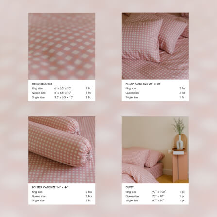 ชุดผ้าปูผ้านวม 5 ฟุต DARLING MATTRESS รุ่นมินิมอล ลายสวีทพาย_1