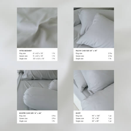 ชุดผ้าปูผ้านวม 5 ฟุต DARLING MATTRESS รุ่นสีพื้น สีเทาอ่อน_2