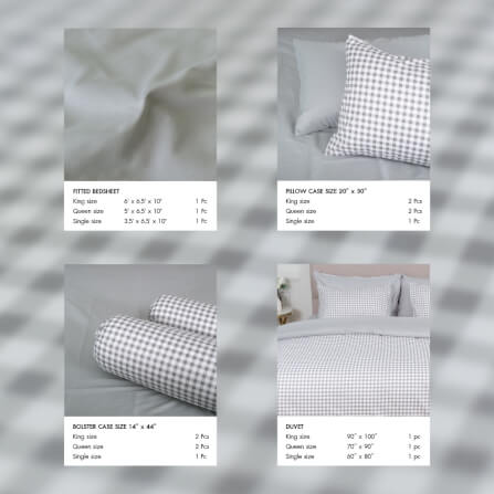 ชุดผ้าปูผ้านวม 5 ฟุต DARLING MATTRESS รุ่น2 สี 2 สไตล์ ลายดับเบิ้ลเกรย์_3