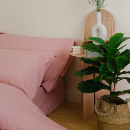 ชุดผ้าปูผ้านวม 3.5 ฟุต DARLING MATTRESS รุ่นสีพื้น สีชมพูอ่อน_5