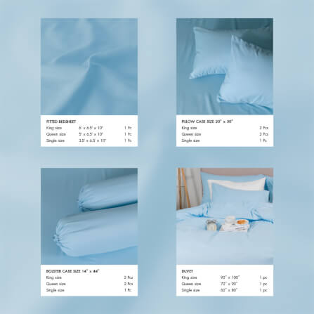 ชุดผ้าปูผ้านวม 3.5 ฟุต DARLING MATTRESS รุ่นสีพื้น สีเบบี้บลู_5