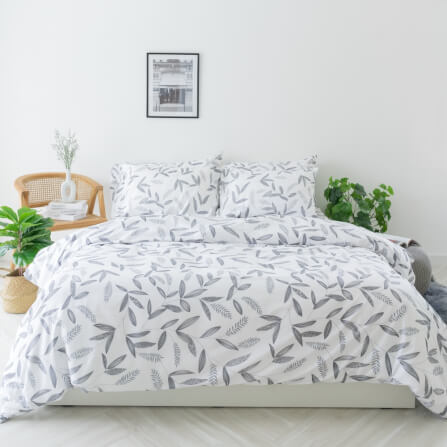 ชุดผ้าปูผ้านวม 6 ฟุต DARLING MATTRESS รุ่นลายดอกไม้ ลายลีฟ_8