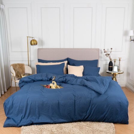 ชุดผ้าปูผ้านวม 5 ฟุต DARLING MATTRESS รุ่นสีพื้น สีมิดไนท์_8