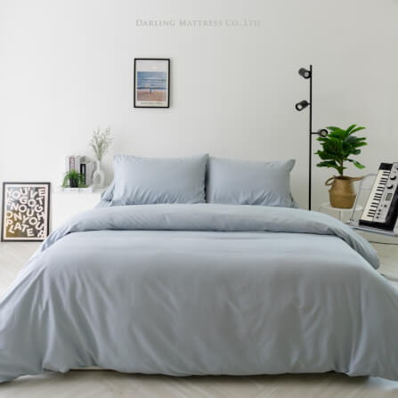 ชุดผ้าปูผ้านวม 5 ฟุต DARLING MATTRESS รุ่นสีพื้น สีเพิร์ลบลู_8