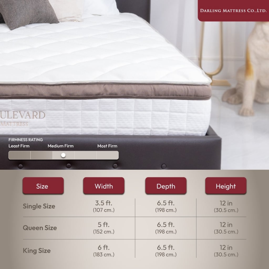 ที่นอนสปริงแบบนุ่ม 5 ฟุต DARLING MATTRESS รุ่นแกรนด์บูเลอร์วาร์ด_9