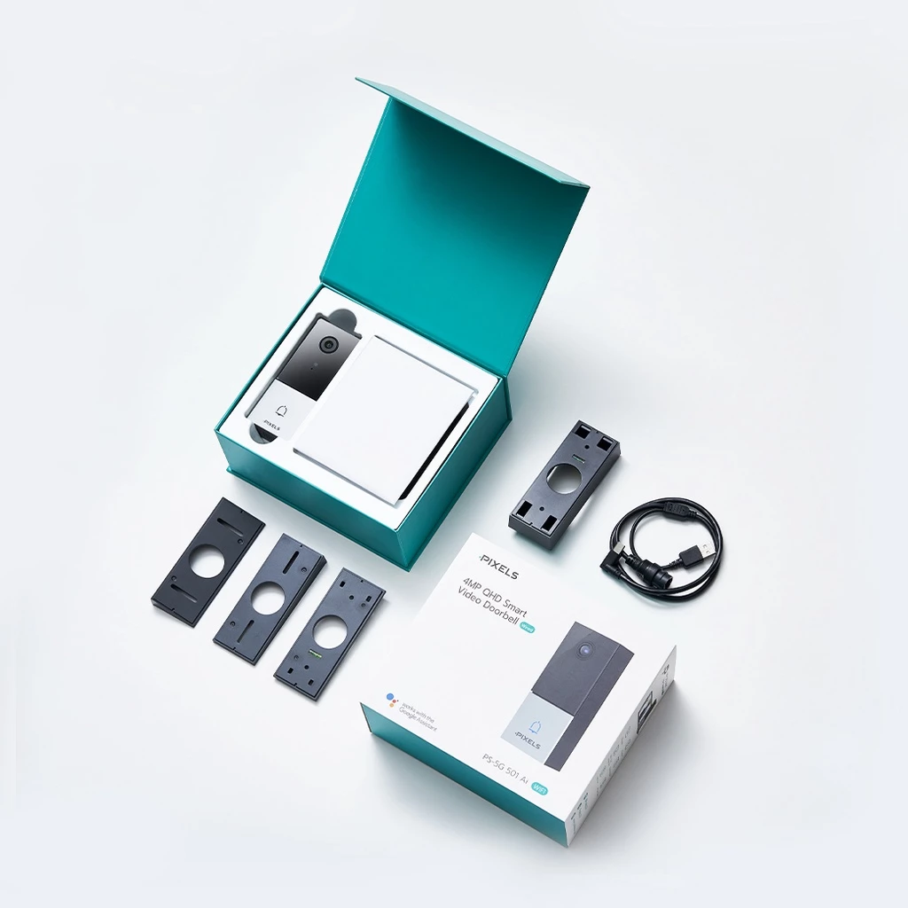 กระดิ่งไร้สาย พร้อมกล้อง PIXELS CCTV PS-501/DOORBELL 4 MP (รองรับ GOOGLE HOME ASSISTANT และ AMAZON ALEXA)