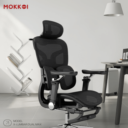 เก้าอี้ทำงานเพื่อสุขภาพ MOKKOI HOME รุ่น X-V2 DUAL สีดำ ปรับที่วางแขนได้_2
