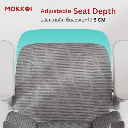 เก้าอี้ทำงานเพื่อสุขภาพ MOKKOI HOME รุ่น X - APEX V3 สีเทา ปรับที่วางแขนได้_6