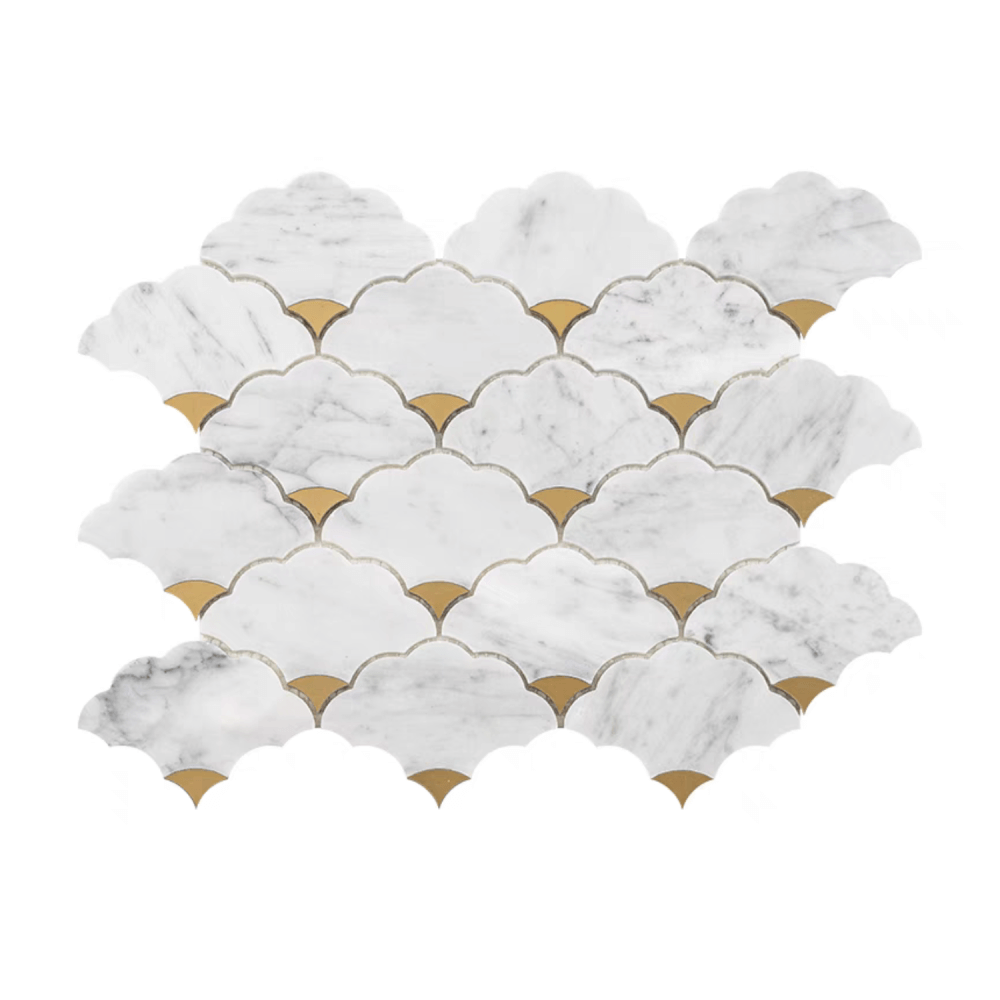 โมเสคหินอ่อน TIMELESS TILES รุ่น LUCKY CLOUD 23.7X29.8 ซม. สี CARRARA WHITE