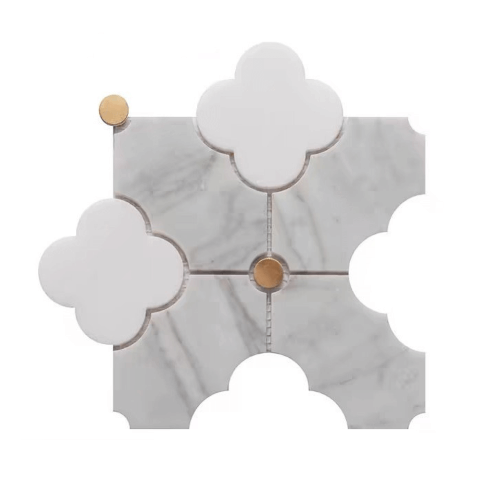 โมเสคหินอ่อน TIMELESS TILES รุ่น MAJESTIC FLORAL 20X20 ซม. สีเทา_0