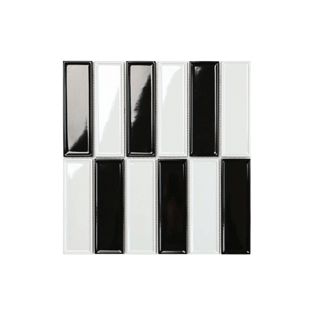 โมเสค TIMELESS TILES รุ่น BAR 29.3X28.5 ซม. สีขาวดำ ผิวเงา