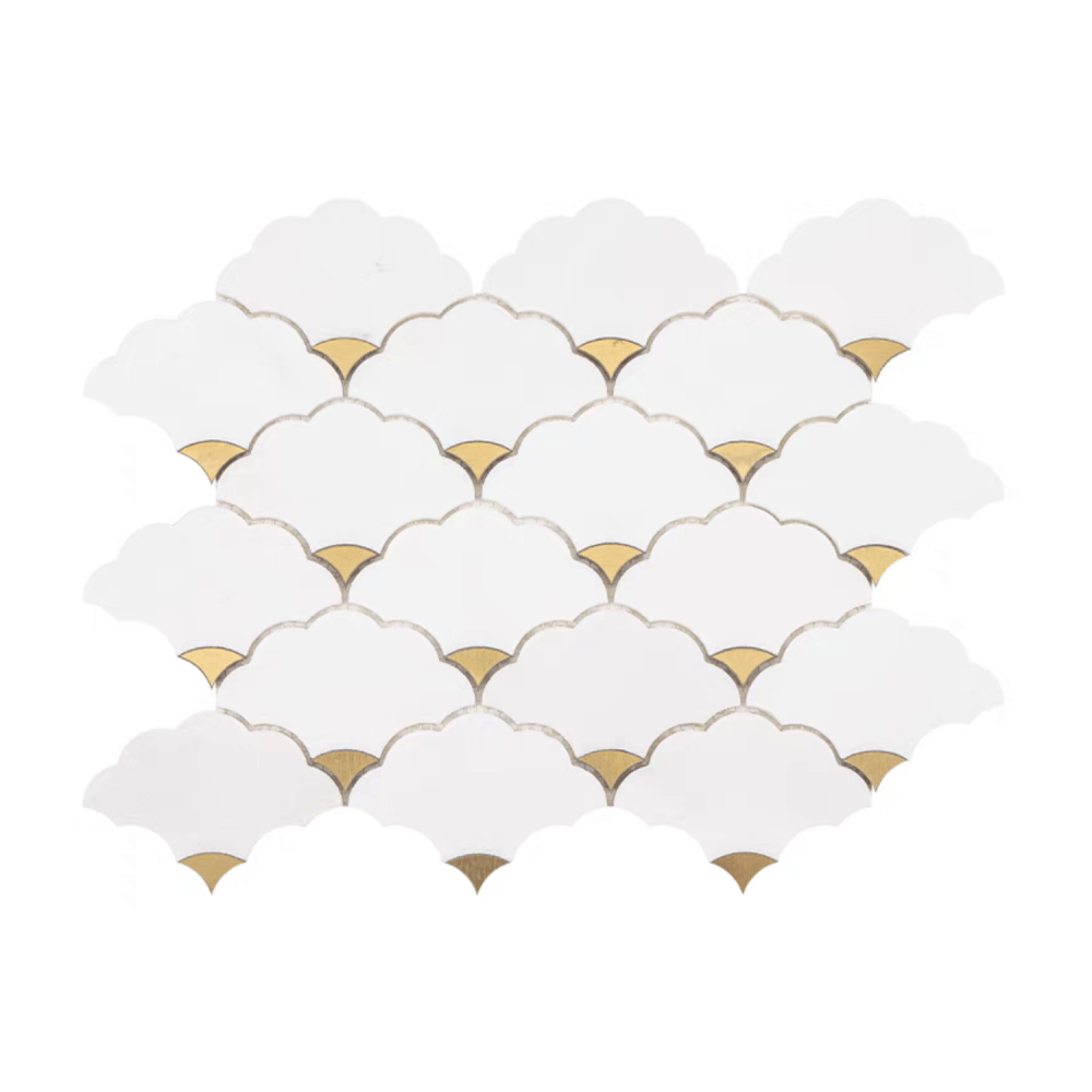 โมเสคหินอ่อน TIMELESS TILES รุ่น LUCKY CLOUD 23.7X29.8 ซม. สีขาว CRYSTAL WHITE