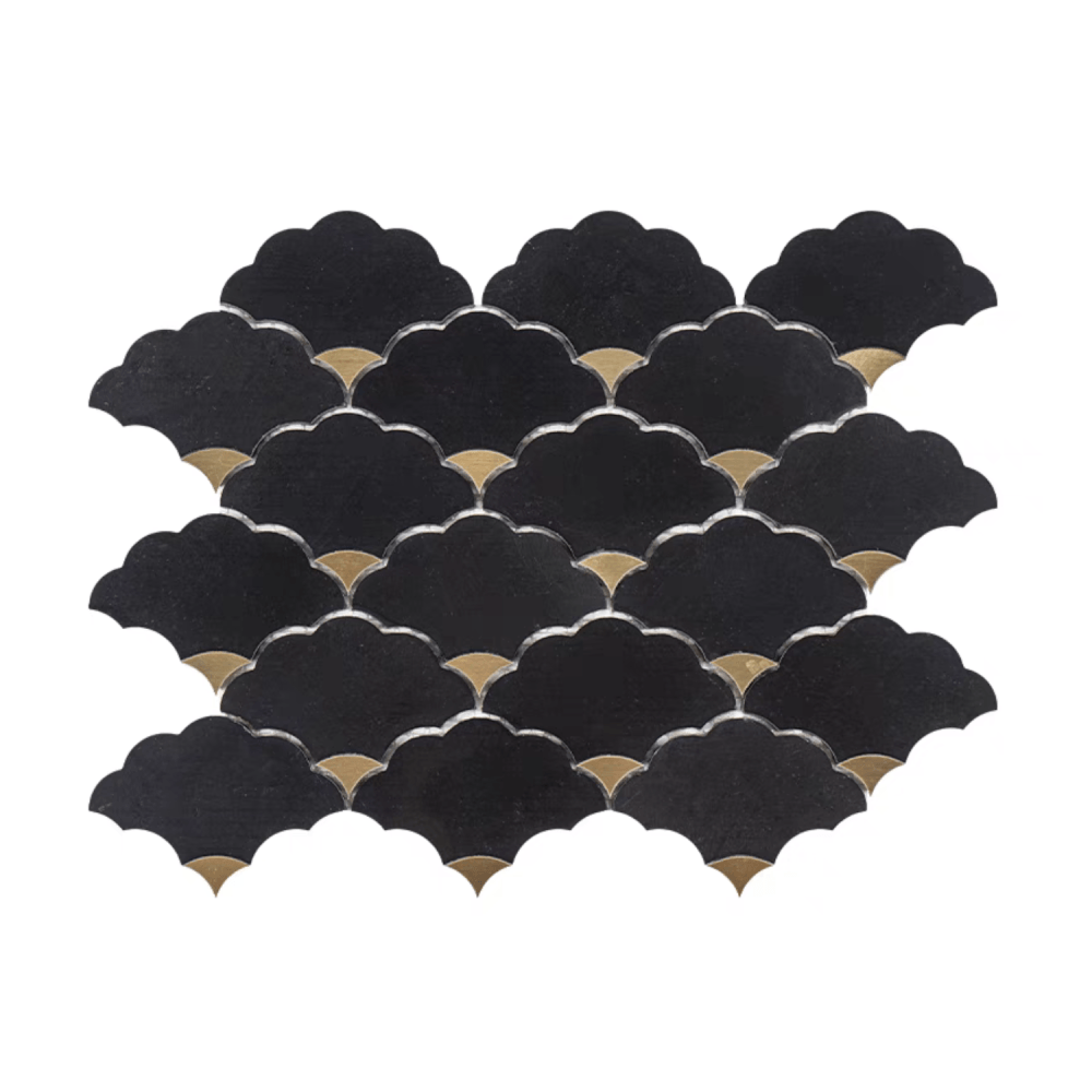 โมเสคหินอ่อน TIMELESS TILES รุ่น LUCKY CLOUD 23.7X29.8 ซม. สีดำ JET BLACK