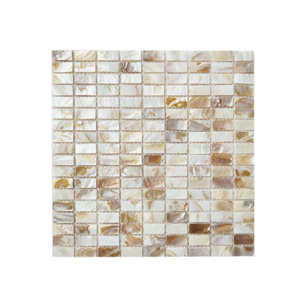 โมเสคเปลือกหอย TIMELESS TILES รุ่น PEARL SEASHELL MOSAIC 30 X 30 ซม. สีขาวน้ำตาล AMBER BROWN ทรงสี่เหลี่ยมพื้นผ้า ผิวเงา_0