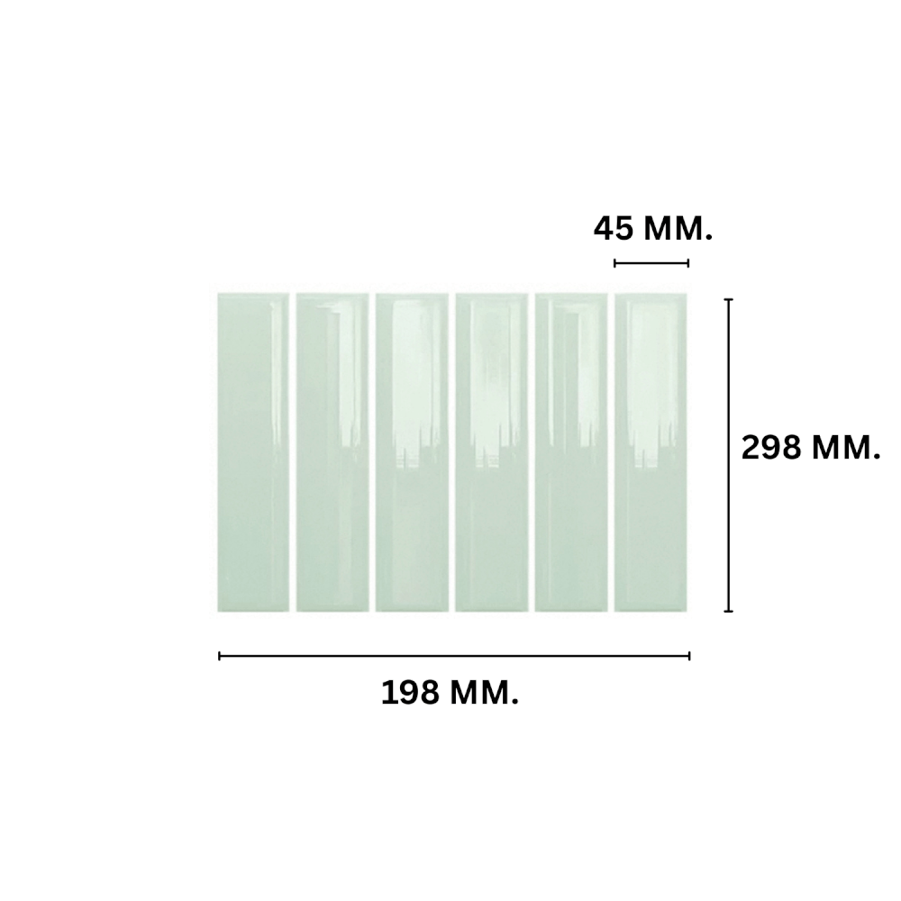 โมเสคสีพาสเทล TIMELESS TILES รุ่น MILD 28.8X19.8 ซม. สีเขียวมิ้นท์ ผิวเงา