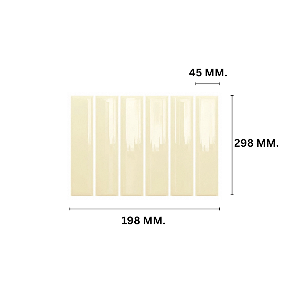 โมเสคสีพาสเทล TIMELESS TILES รุ่น MILD 29.8X19.8 ซม. สีเหลืองพาสเทล ผิวเงา