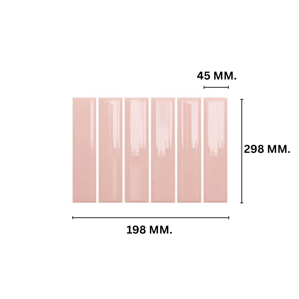 โมเสคสีพาสเทล TIMELESS TILES รุ่น MILD 29.8X19.8 ซม. สีชมพูพีช ผิวเงา
