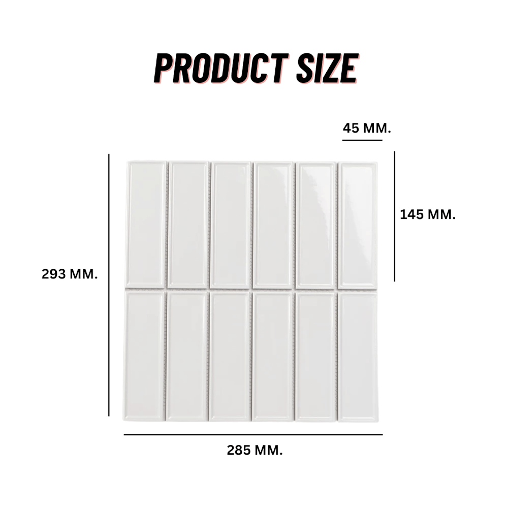 โมเสค TIMELESS TILES รุ่น BAR 29.3X28.5 ซม. สีขาว ผิวเงา