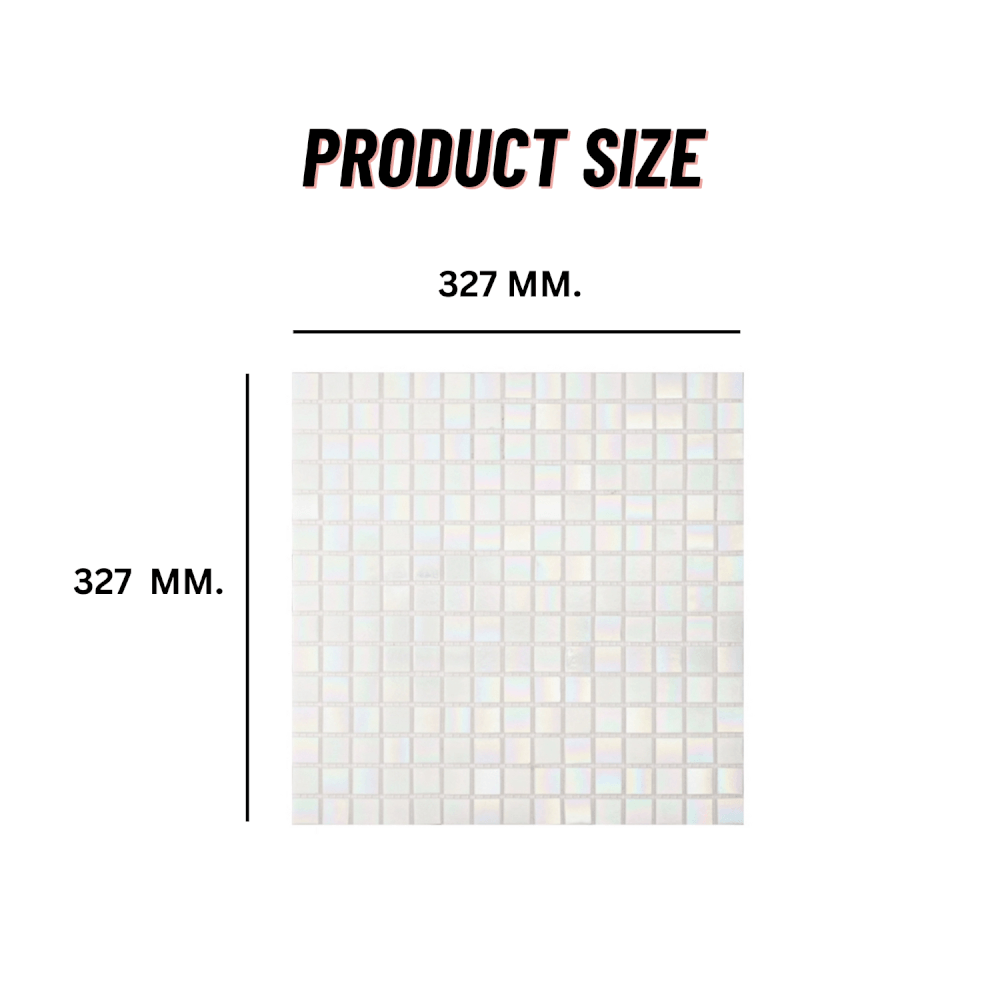 โมเสค TIMELESS TILES รุ่น POP HOLOGRAM 32.7 X 32.7 ซม. สีขาว PEARL WHITE ผิวเงา
