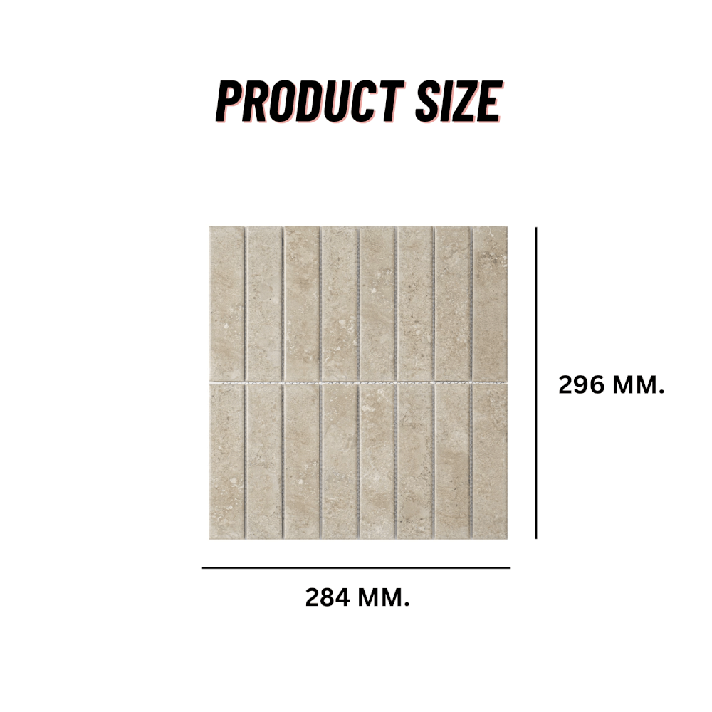 โมเสคเซรามิค TIMELESS TILES รุ่น RAWRY 28.4X29.6 ซม. สีเบจ PERFECT BEIGE สไตล์ลอฟต์