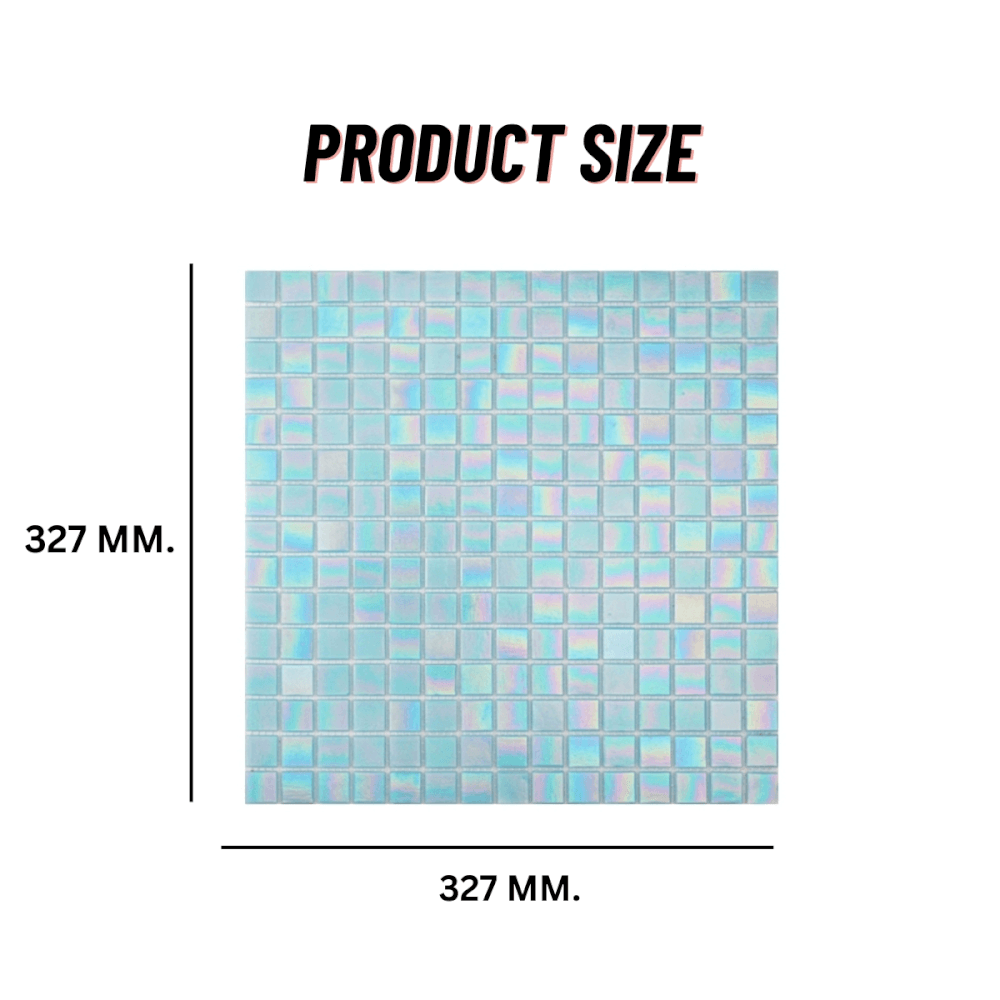 โมเสค TIMELESS TILES รุ่น POP HOLOGRAM 32.7 X 32.7 ซม. สีฟ้า BABY BLUE ผิวเงา