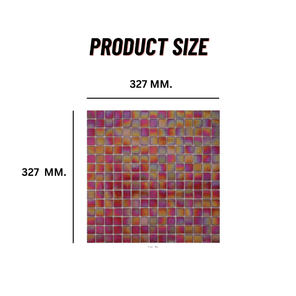 โมเสค TIMELESS TILES รุ่น POP HOLOGRAM 32.7 X 32.7 ซม. สีแดง ผิวเงา