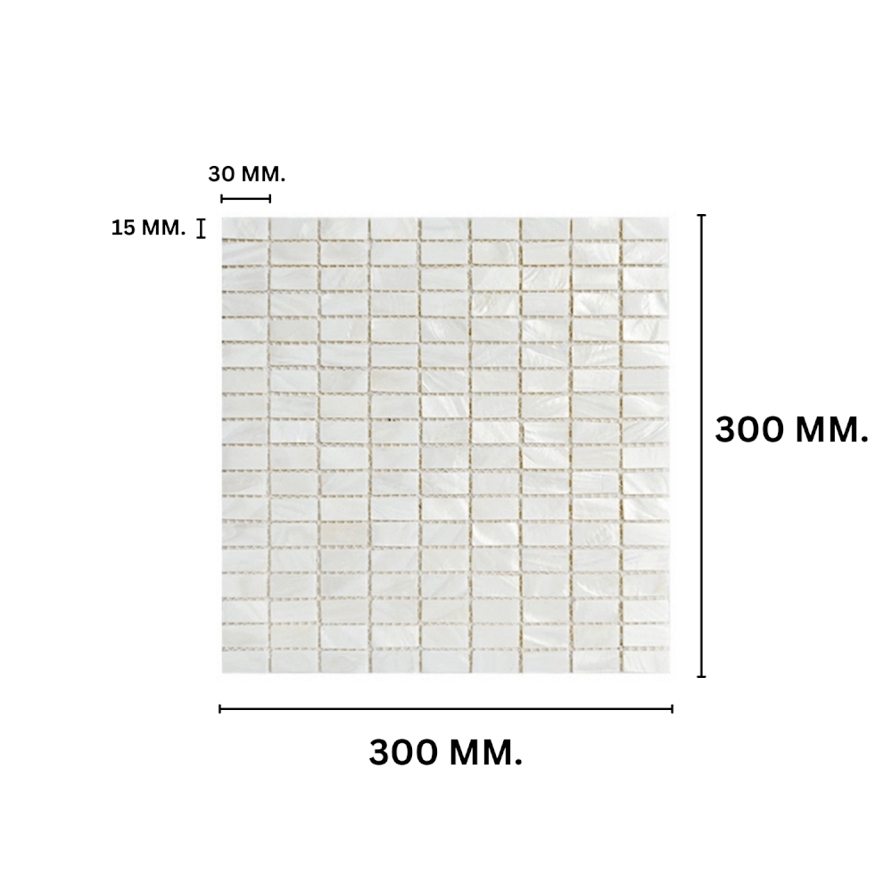 โมเสคเปลือกหอย TIMELESS TILES รุ่น PEARL SEASHELL MOSAIC 30 X 30 ซม. สีขาว IVORY WHITE ทรงสี่เหลี่ยมพื้นผ้า ผิวเงา_1