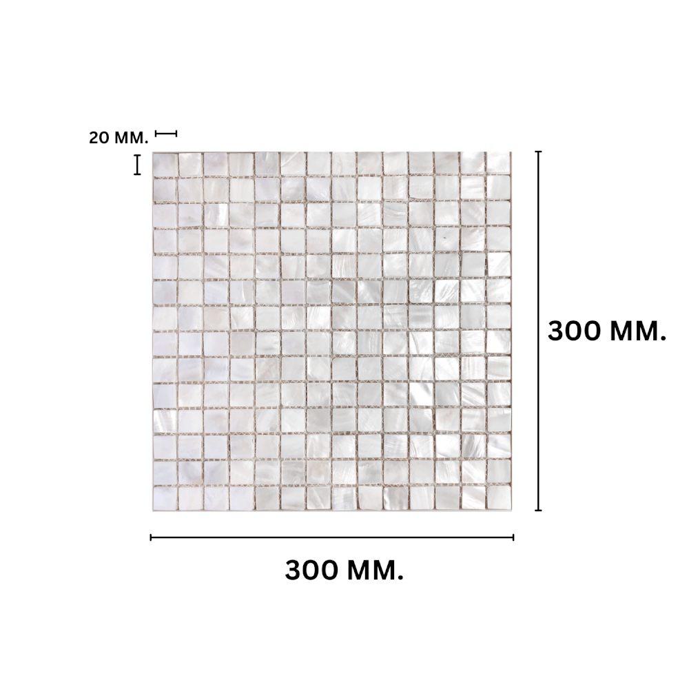 โมเสคเปลือกหอย TIMELESS TILES รุ่น PEARL SEASHELL MOSAIC 30 X 30 ซม. สีขาว IVORY WHITE ทรงสี่เหลี่ยมจัตุรัส ผิวเงา_1