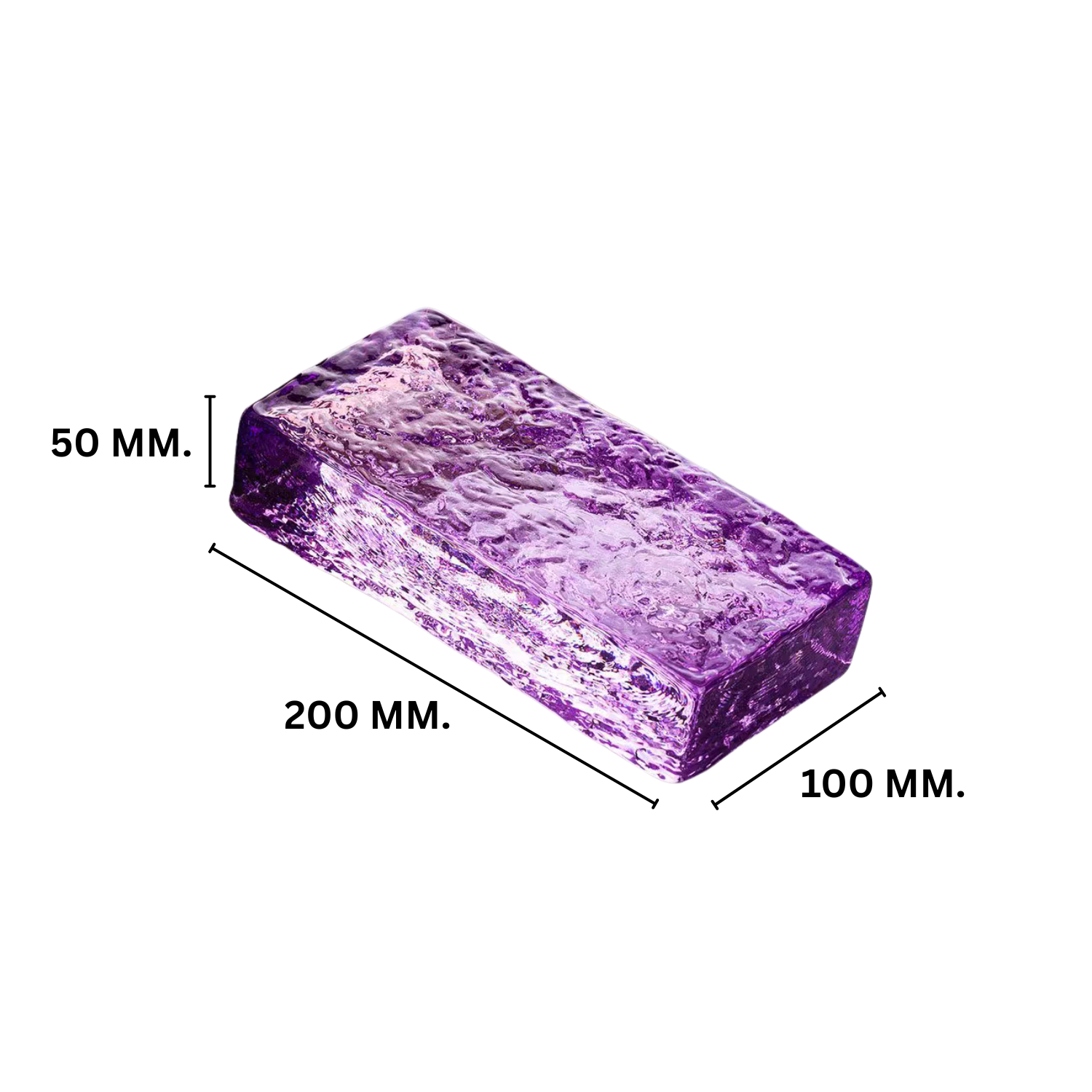 บล็อกแก้ว TIMELESS TILES รุ่น ICE 20X10X5 ซม. สีม่วงใส TRANSPARENT PURPLE