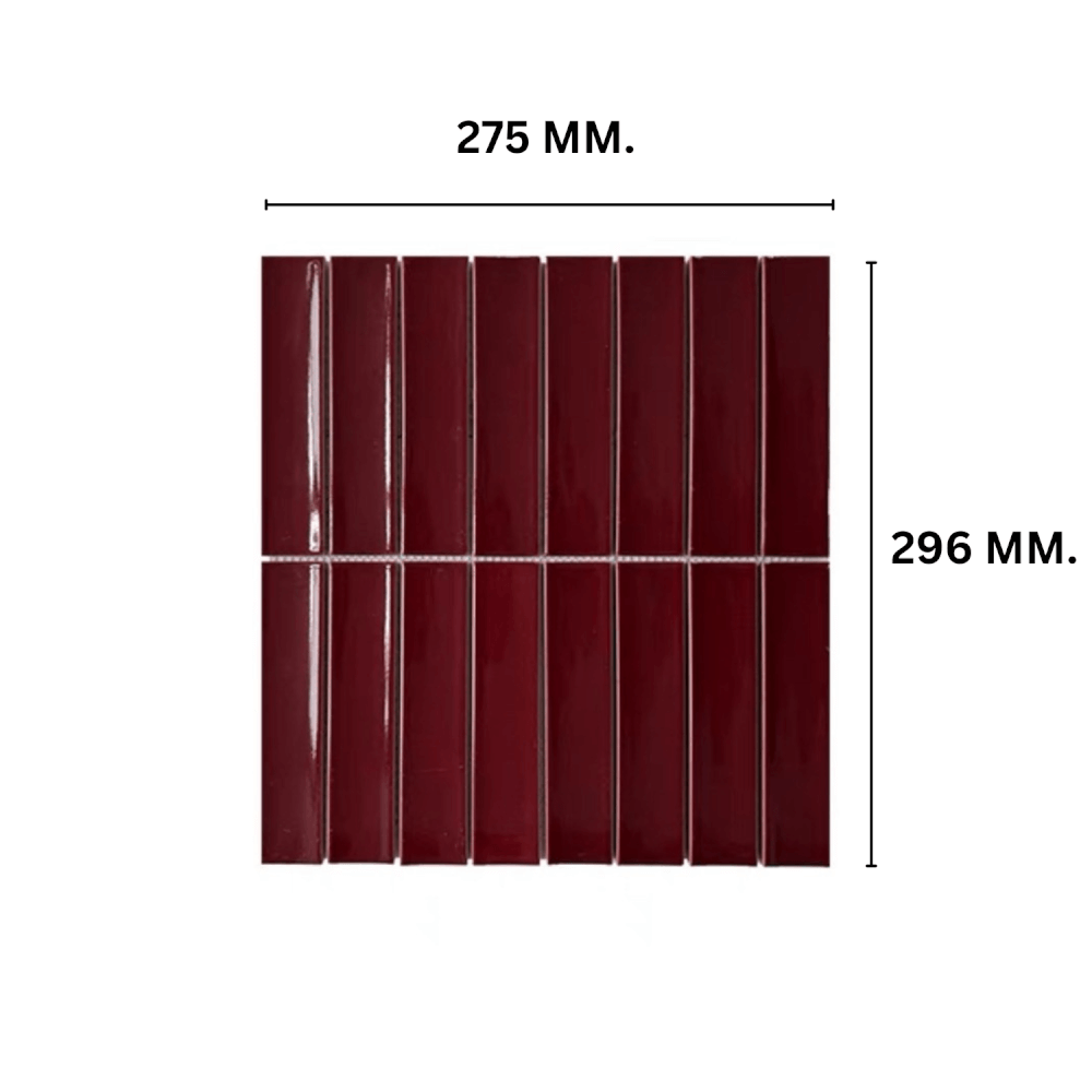 โมเสค TIMELESS TILES รุ่น TIPZY 27.5X29.6 ซม. RED WINE ผิวเงา กระเบื้องผนัง