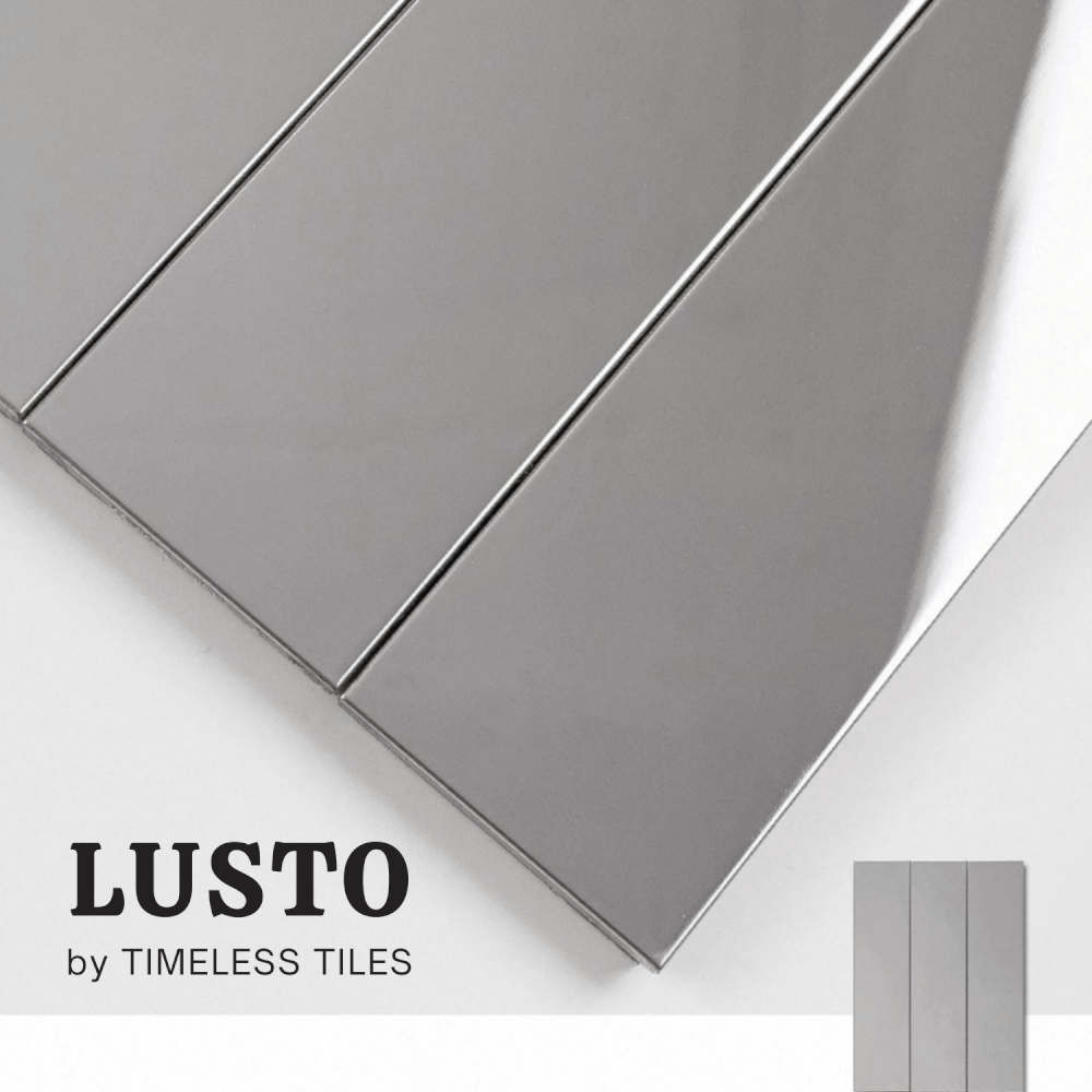 โมเสค TIMELESS TILES รุ่น LUSTO 39.6X14.5 ซม. สี SILVER ผิวเงามิลเลอร์