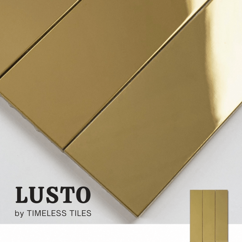 โมเสค TIMELESS TILES รุ่น LUSTO 39.6X14.5 ซม. สีทอง GOLD ผิวเงามิลเลอร์