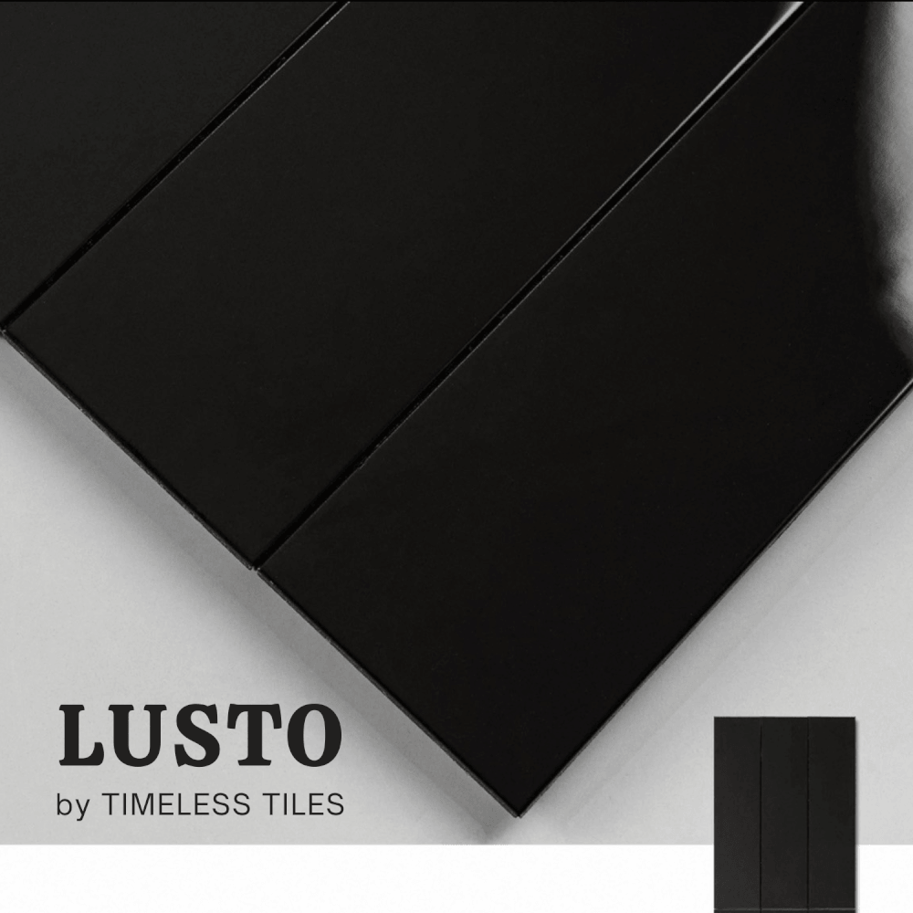 โมเสค TIMELESS TILES รุ่น LUSTO 39.6X14.5 ซม. สีดำ BLACK ผิวเงามิลเลอร์