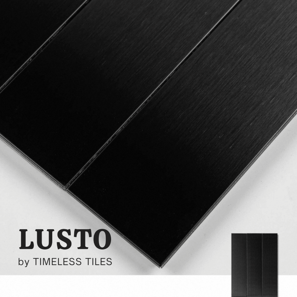 โมเสค TIMELESS TILES รุ่น LUSTO 39.6X14.5 ซม. สีดำ BLACK ผิวด้าน แฮร์ไลน์_2