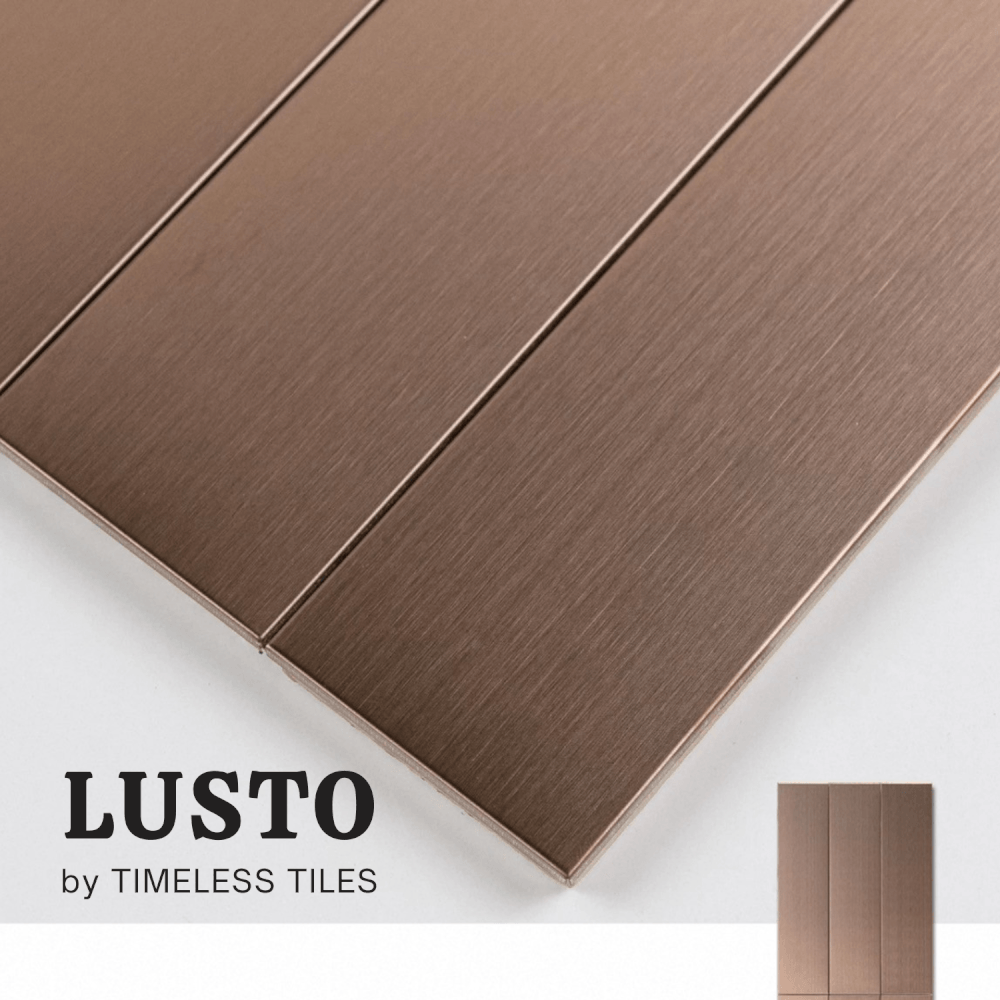 โมเสค TIMELESS TILES รุ่น LUSTO 39.6X14.5 ซม. สีทอง ROSE GOLD ผิวด้านแฮร์ไลน์_2