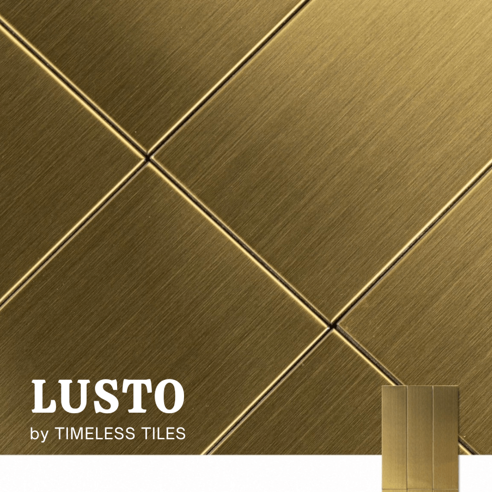 โมเสค TIMELESS TILES รุ่น LUSTO 39.6X14.5 ซม. สีทอง GOLD ผิวด้านแฮร์ไลน์_2