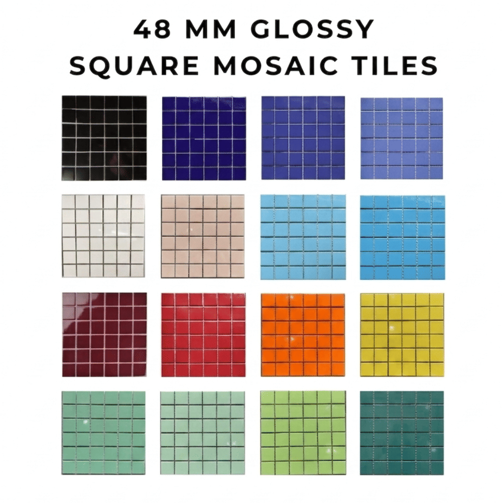 โมเสค TIMELESS TILES รุ่น CLASSIC SQUARE 48 ขนาด 30X30 ซม. สีแดง ผิวเงา GLOSS RED โมเสคเซรามิกทรงสี่เหลี่ยมจัตุรัส_2