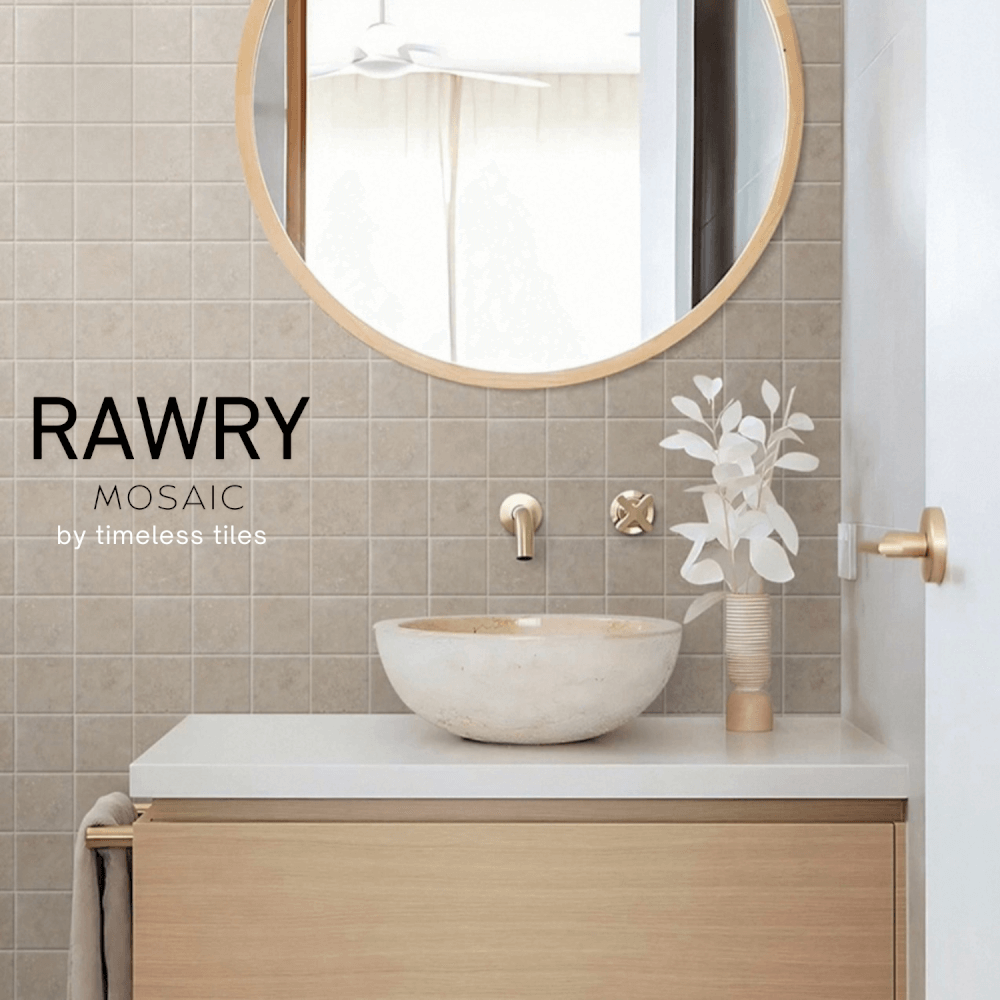 โมเสคเซรามิค TIMELESS TILES รุ่น RAWRY 30X30 ซม. สีเบจ PERFECT BEIGE สไตล์ลอฟต์