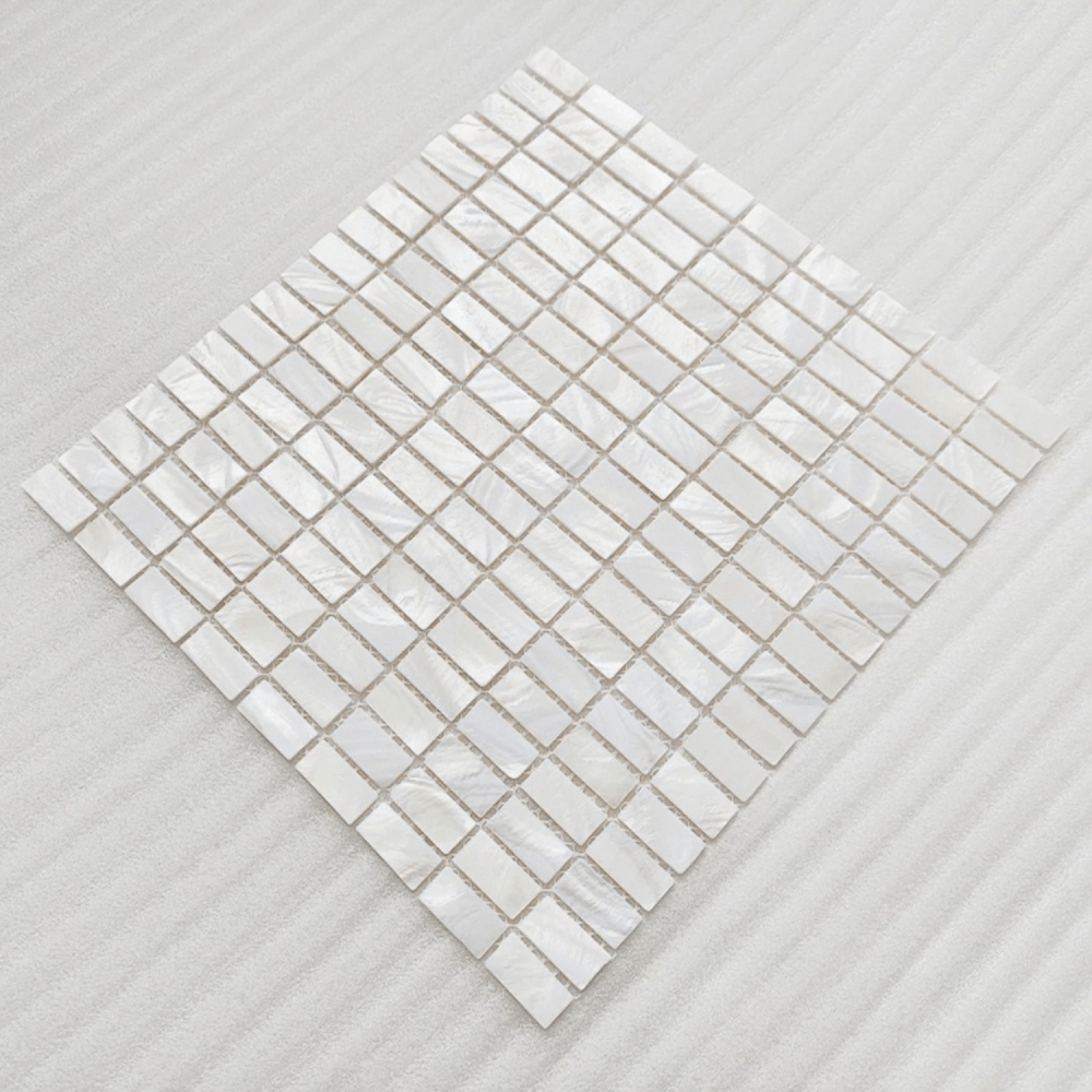 โมเสคเปลือกหอย TIMELESS TILES รุ่น PEARL SEASHELL MOSAIC 30 X 30 ซม. สีขาว IVORY WHITE ทรงสี่เหลี่ยมพื้นผ้า ผิวเงา_3