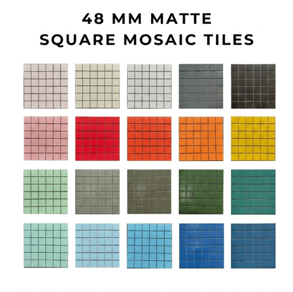 โมเสค TIMELESS TILES รุ่น CLASSIC SQUARE 48 ขนาด 30X30 ซม. สีแดง ผิวเงา GLOSS RED โมเสคเซรามิกทรงสี่เหลี่ยมจัตุรัส_3
