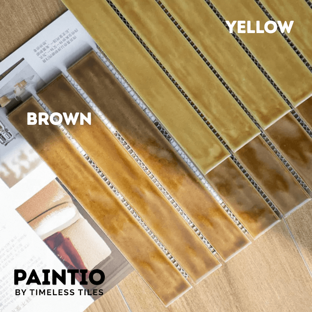 โมเสค TIMELESS TILES รุ่น PAINTIO 31 X 21.4 ซม. สีน้ำตาล BROWN ผิวเงา_4