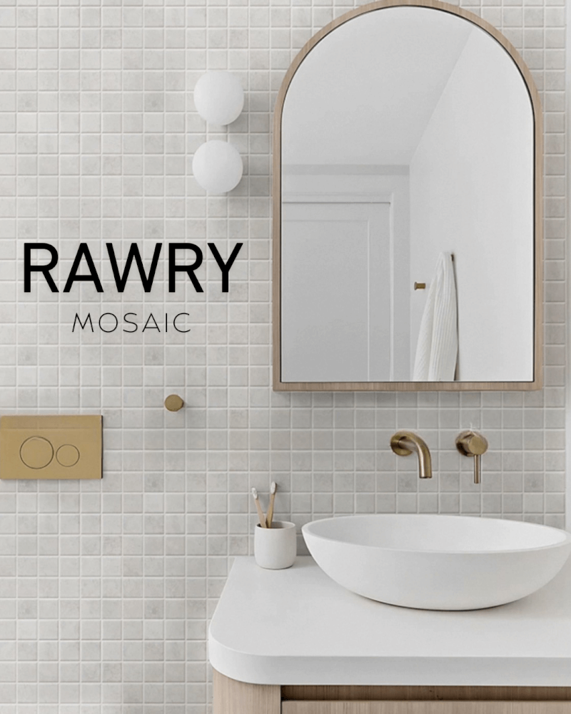 โมเสคเซรามิค TIMELESS TILES รุ่น RAWRY 30X30 ซม. สีเทาอ่อน CLASSIC GRAY สไตล์ลอฟต์