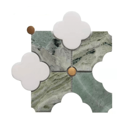 โมเสคหินอ่อน TIMELESS TILES รุ่น MAJESTIC FLORAL 20X20 ซม. สีเขียวอ่อน JADE GREEN_0