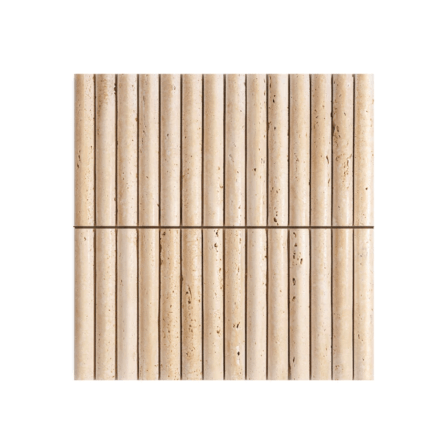 โมเสคหินธรรมชาติ TIMELESS TILES รุ่น LUNE 30.5X30 ซม. หินทราเวอร์ทีน สีเบจ โมเสกแท่งทรงโค้งครึ่งวงกลม_0