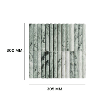 โมเสคหินธรรมชาติ TIMELESS TILES รุ่น LUNE 30.5X30 ซม. สีเขียว EMERALD GREEN โมเสกแท่งทรงโค้งครึ่งวงกลม_1