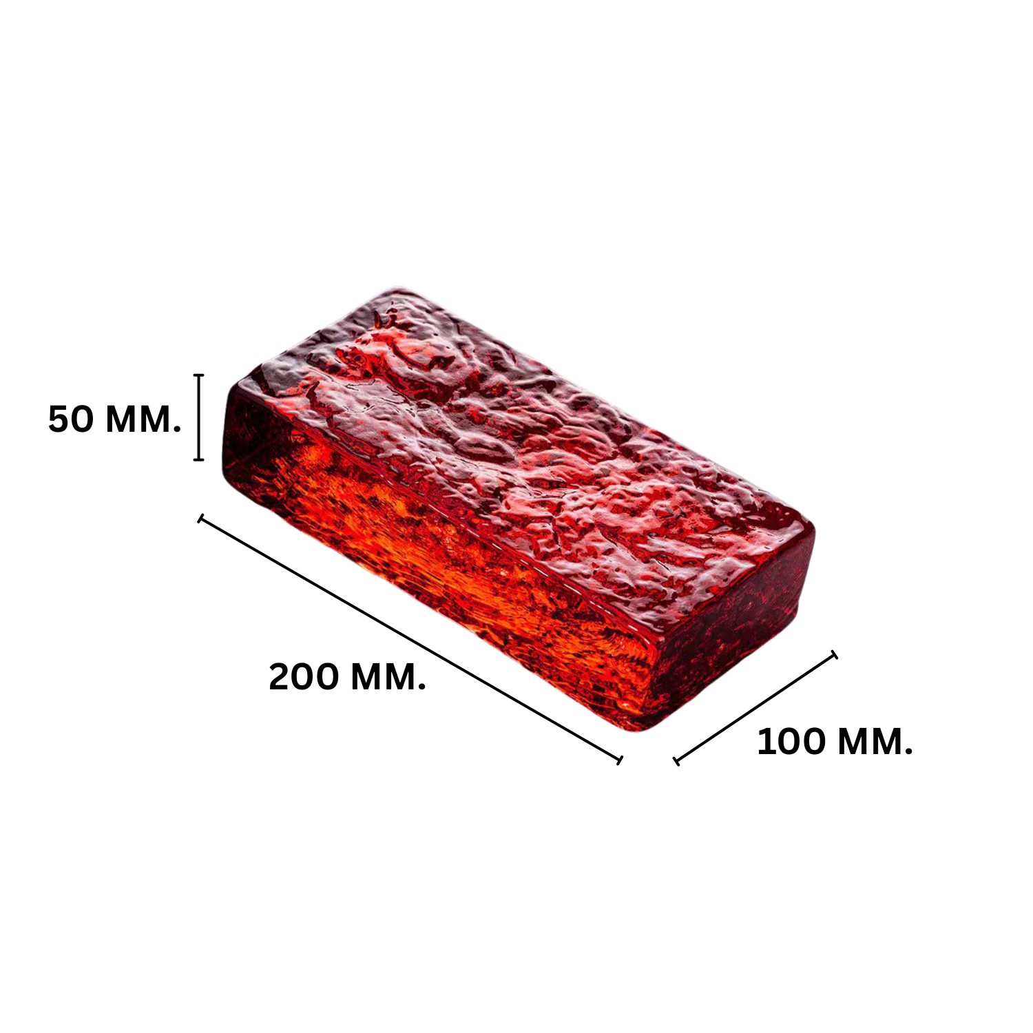 บล็อกแก้ว TIMELESS TILES รุ่น ICE 20X10X5 ซม. สีแดงใส TRANSPARENT REDF_1
