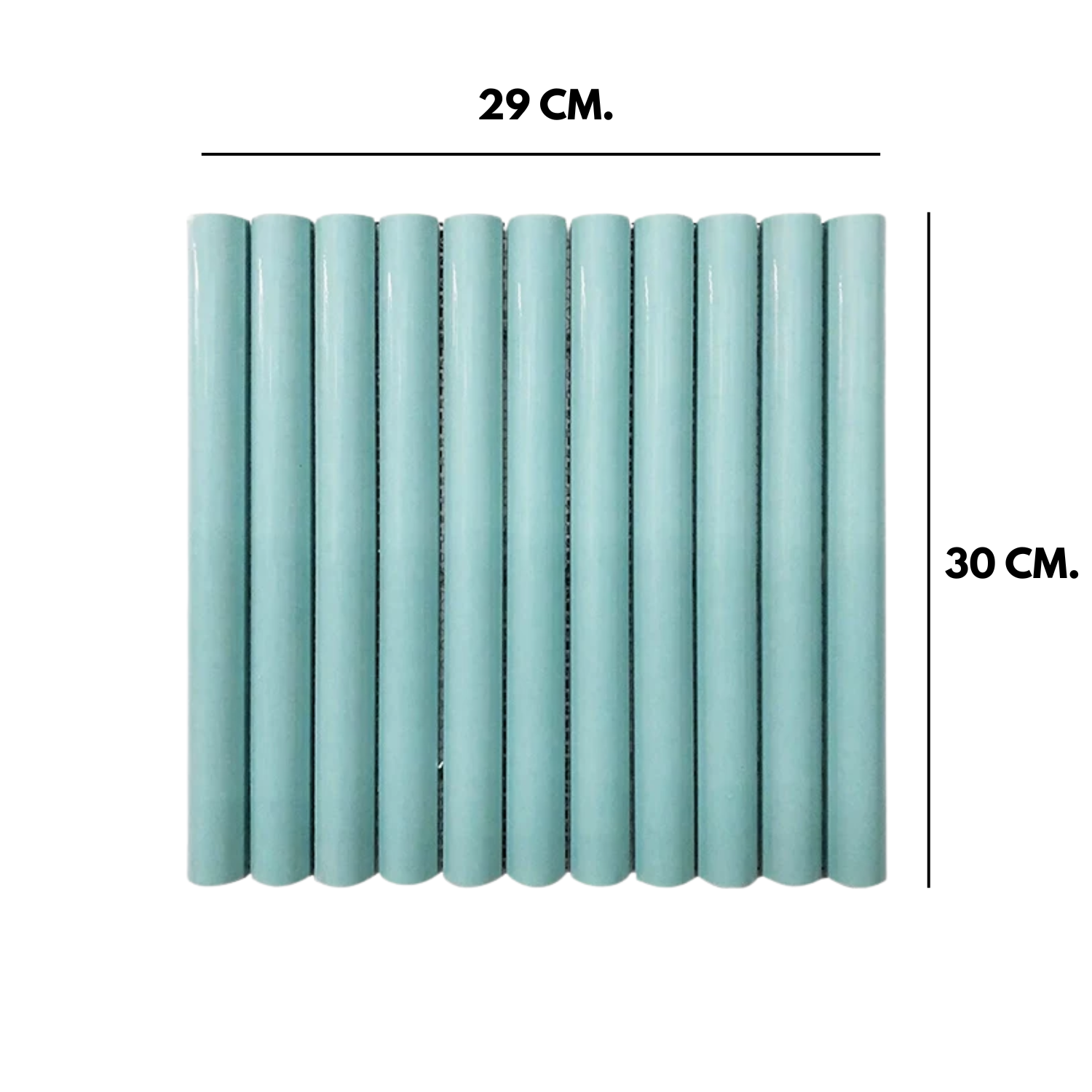 โมเสค TIMELESS TILES รุ่น LONN 29X30 ซม. สีฟ้าอ่อน LIGHT BLUE โมเสคแท่งทรงโค้งครึ่งวงกลม_1