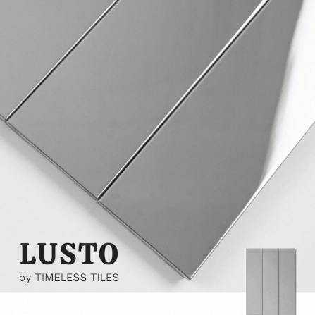 โมเสค TIMELESS TILES รุ่น LUSTO 39.6X14.5 ซม. สี SILVER ผิวเงามิลเลอร์_2