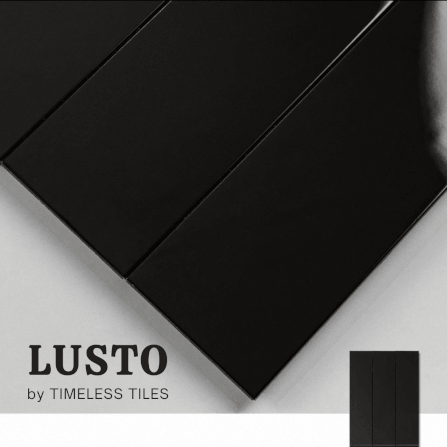 โมเสค TIMELESS TILES รุ่น LUSTO 39.6X14.5 ซม. สีดำ BLACK ผิวเงามิลเลอร์_2