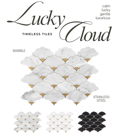 โมเสคหินอ่อน TIMELESS TILES รุ่น LUCKY CLOUD 23.7X29.8 ซม. สีขาว CRYSTAL WHITE_5